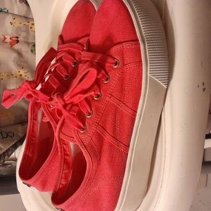 Steve Madden hot pink platform canvas shoes size 9.5
